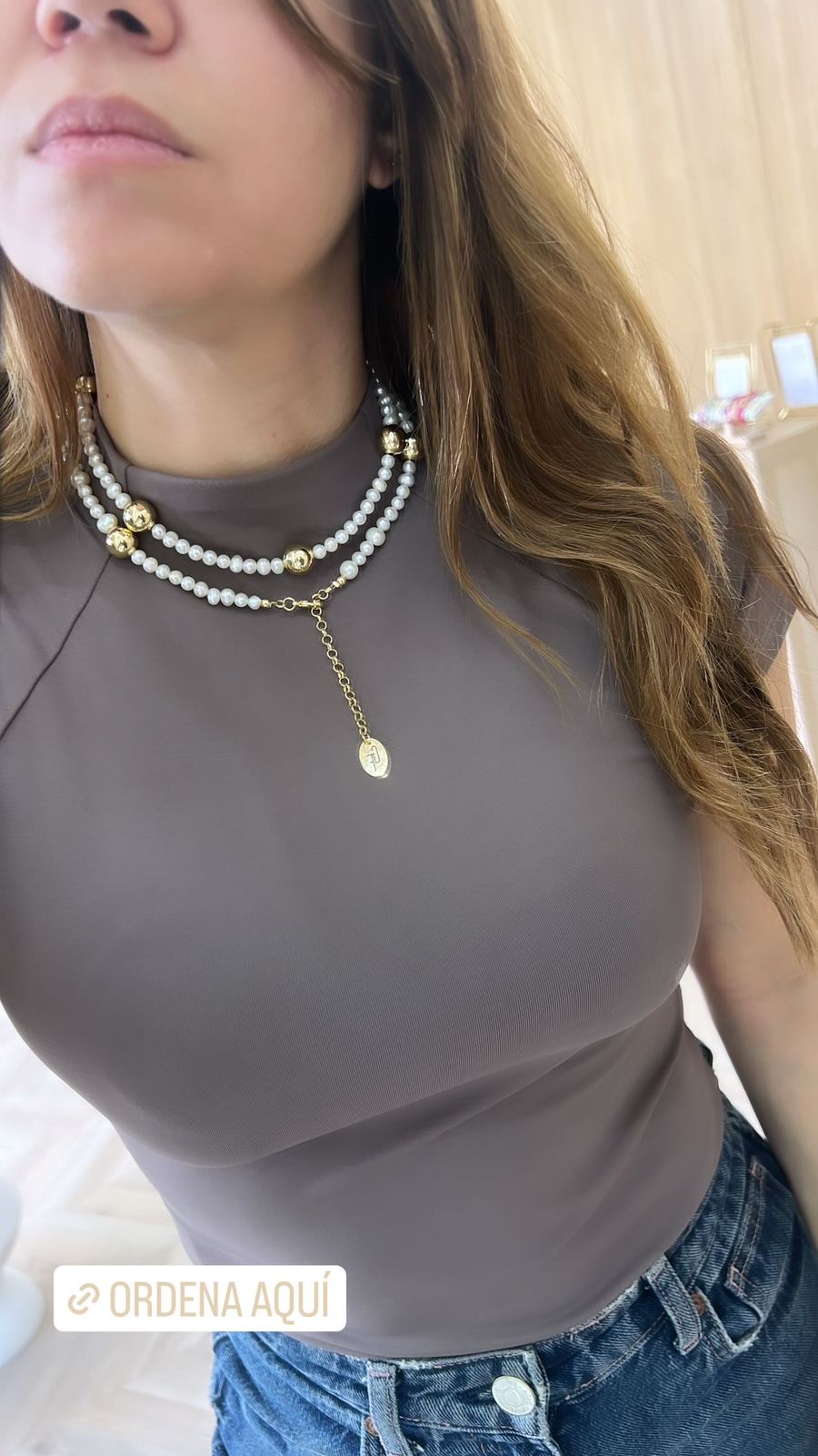 PEARL WITH GOLDEN BEADS NECKLACE