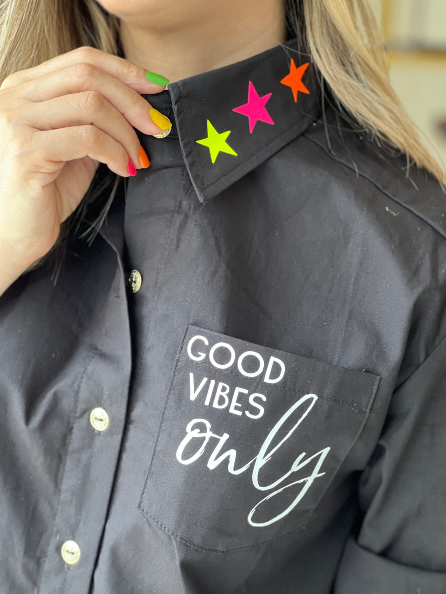 GOOD VIBES ONLY TUNIC DRESS