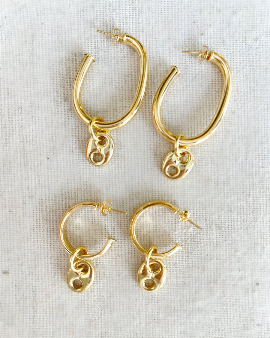GOLDEN HOOPS WITH CHARMS